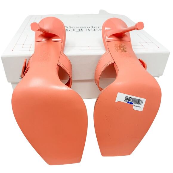 Alexander McQueen Double Buckle Slide Mule Sandals Apricot size 38.5 US8.5 - Picture 7 of 15